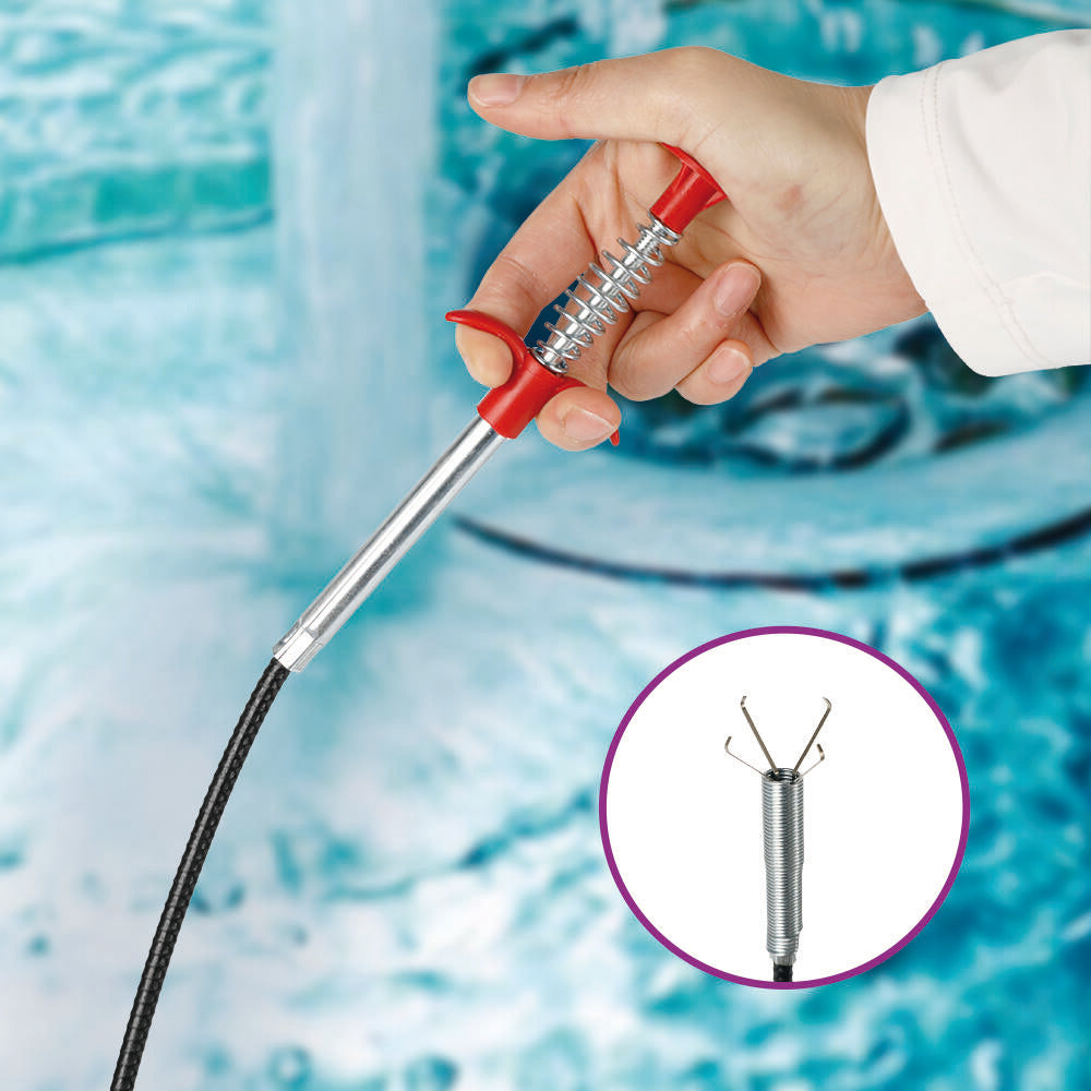 Pack De 2 Desatascador Serpiente de desagüe Fuerte Flexible Para Cocina & Baño